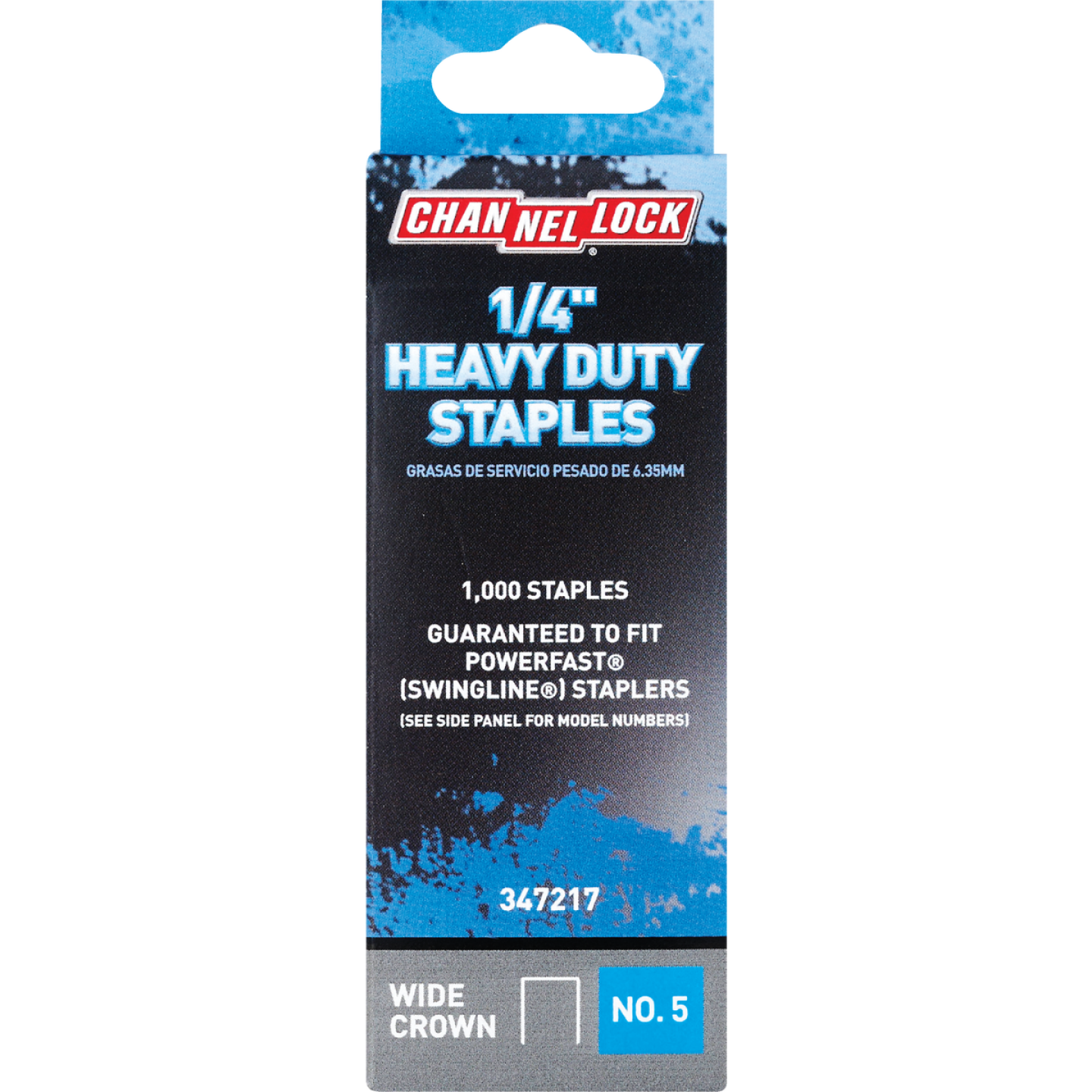 Channellock No. 5 Heavy-Duty Wide Crown Staple, 1/4 In. (1000-Pack) Image 1