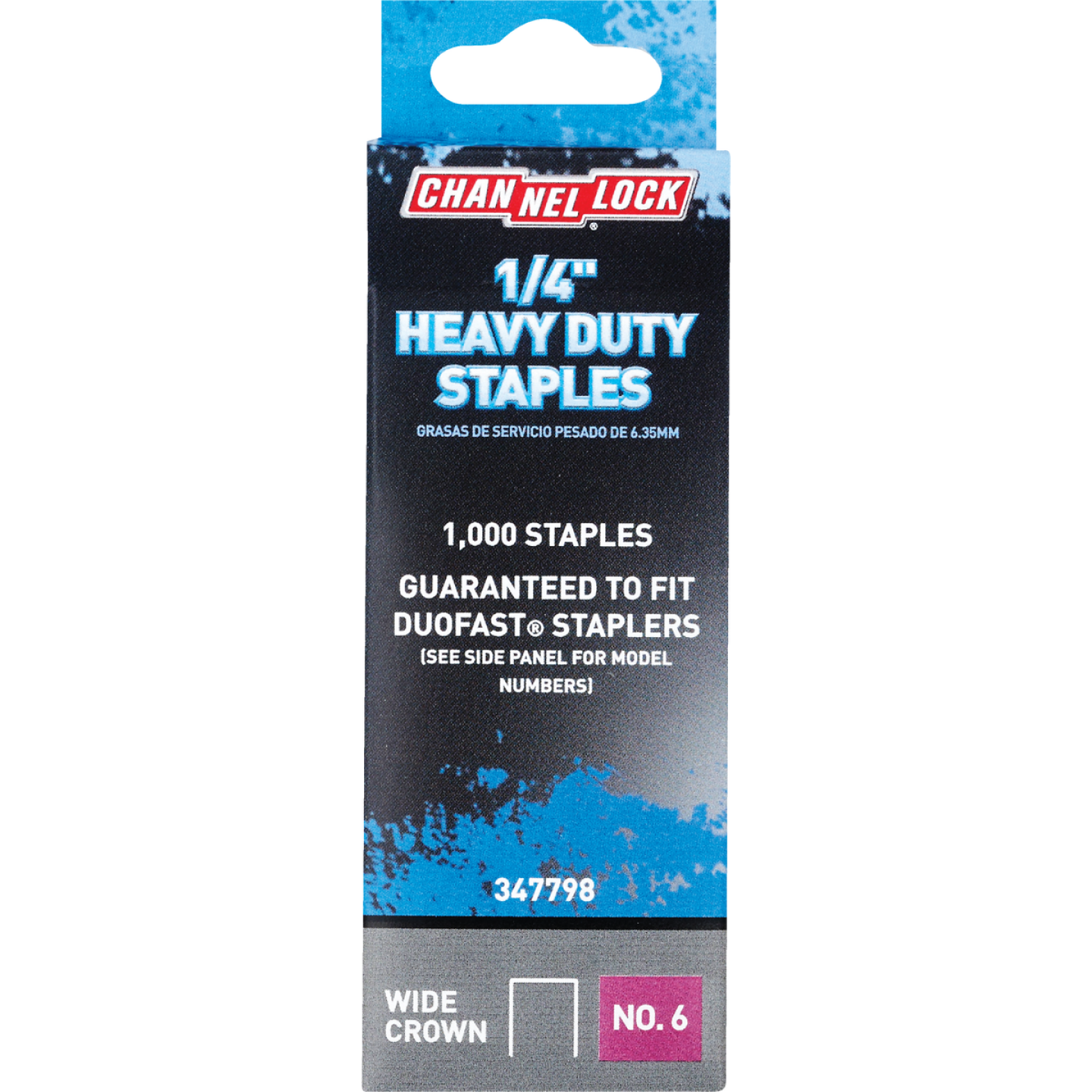 Channellock No. 6 Heavy-Duty Wide Crown Staple, 1/4 In. (1000-Pack) Image 1