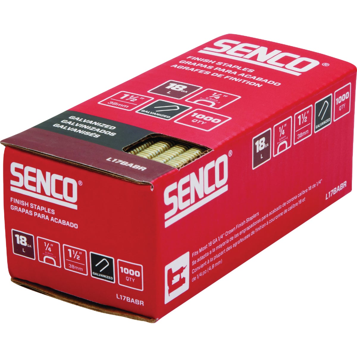 Senco AccuSet 1/4 In. x 1-1/2 In. 18-Gauge Galvanized Medium Wire Finish Staple (1000 Ct.) Image 2