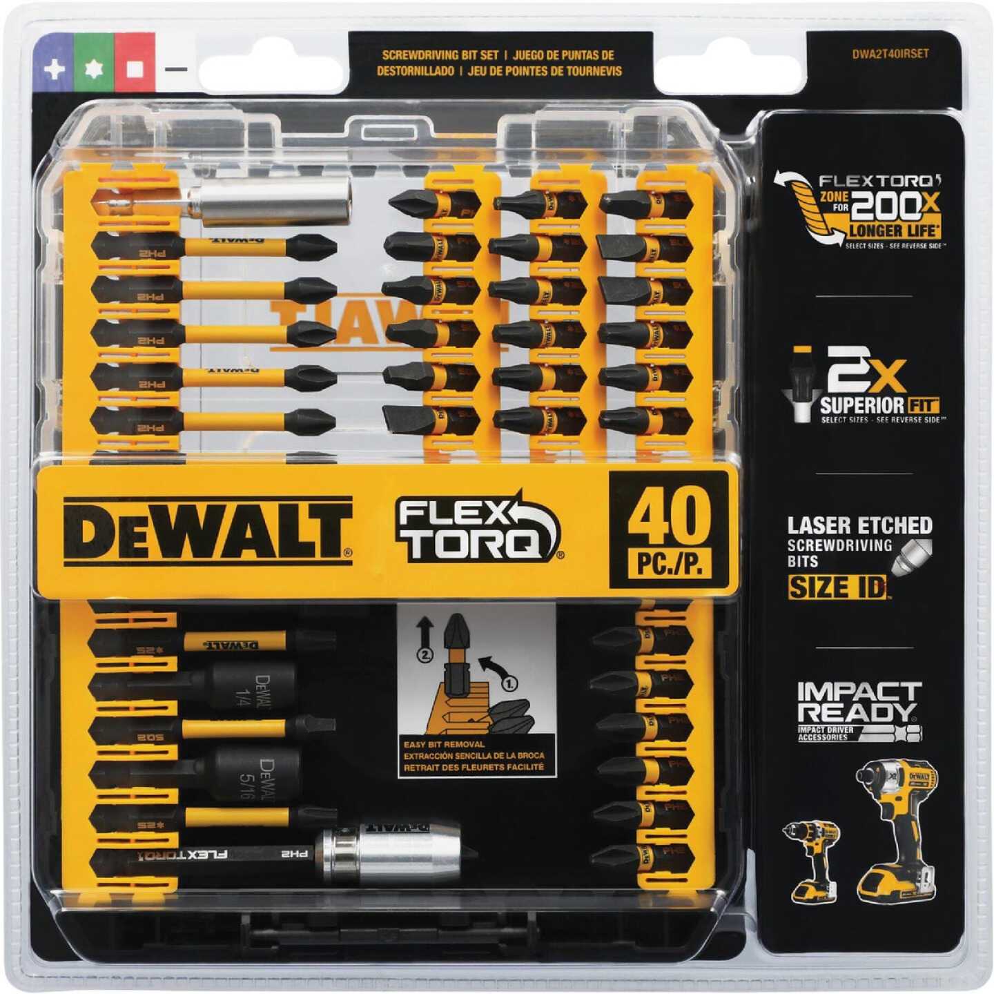 DEWALT Elite Series 1/4 In. x Impact Driver Bit Set (40-Piece) Image 2