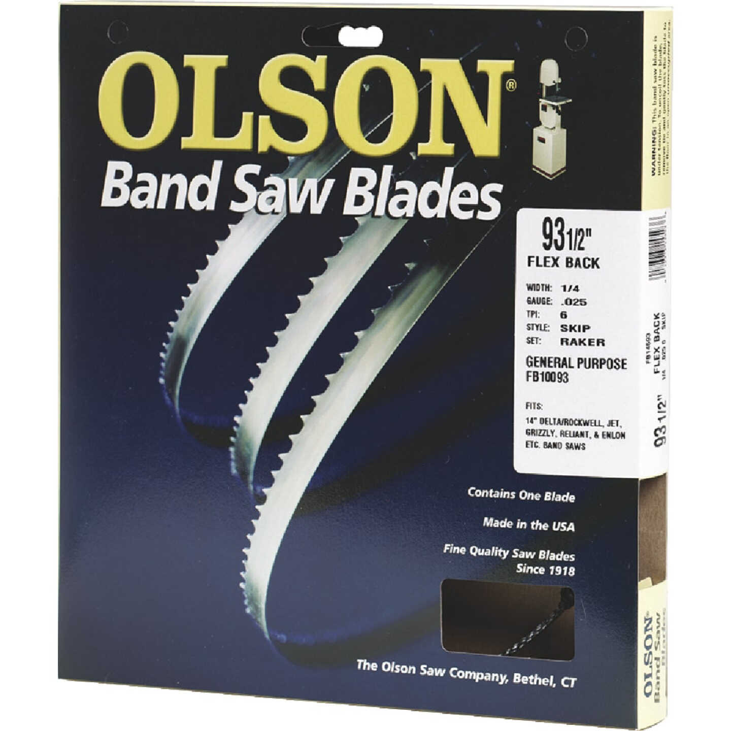 Olson 93-1/2 In. x 1/2 In. 3 TPI Hook Flex Back Band Saw Blade Image 1