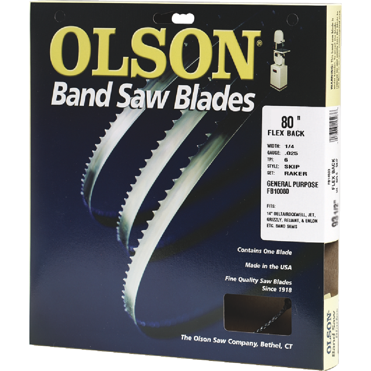 Olson 80 In. x 3/8 In. 4 TPI Skip Flex Back Band Saw Blade Image 1