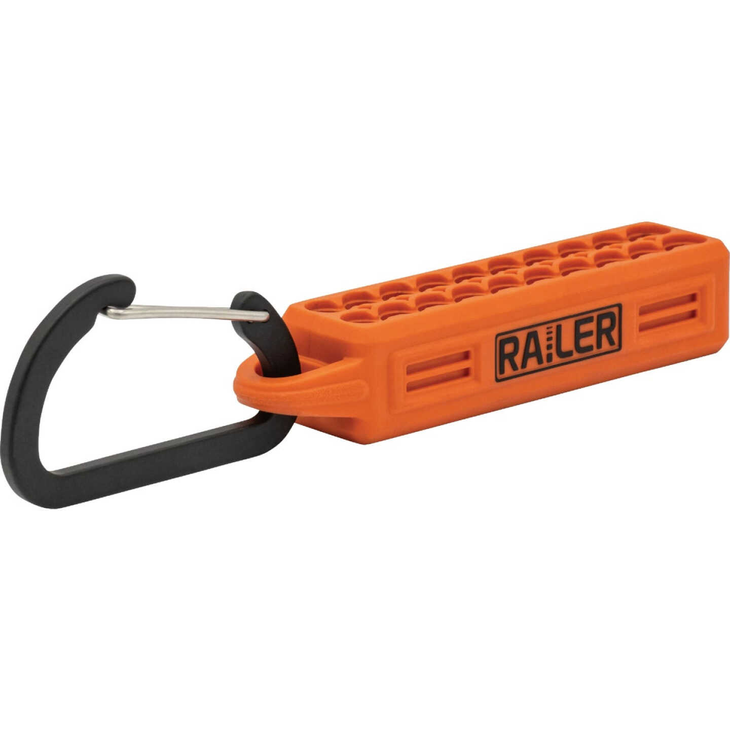 Railer 20-Hole Mega Bitrail Orange Bit Holder with Carabiner Image 1