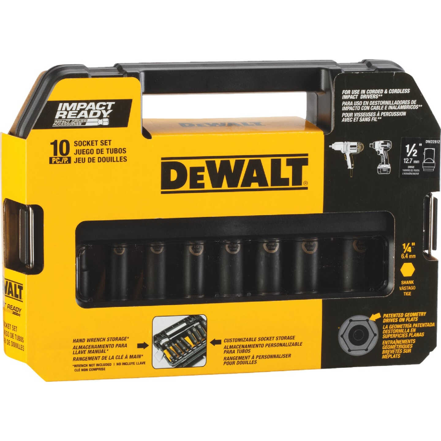 DEWALT Standard 1/2 In. Drive 6-Point Deep Impact Driver Set (10-Piece) Image 3