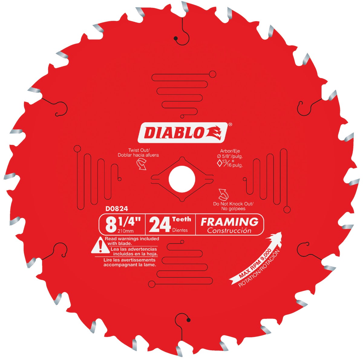 Diablo 8-1/4 In. 24-Tooth Framing Circular Saw Blade Image 1
