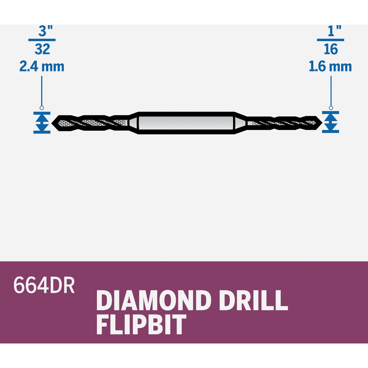 Dremel FlipBit 1/8 In. Diamond Glass Drilling Bit Image 3