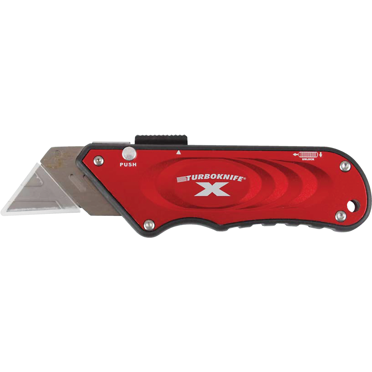 Olympia Tools Turboknife X Retractable Straight Utility Knife, Red Image 1