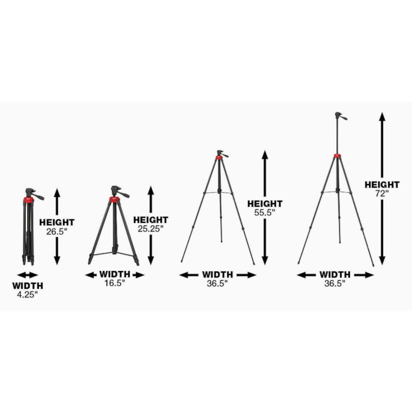 Milwaukee 1/4 In.-20 Laser Level Tripod Image 4