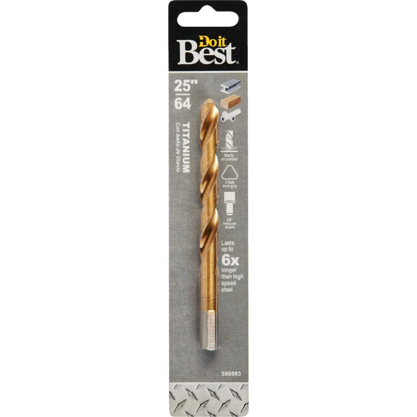 Do it Best 25/64 In. Titanium Drill Bit Image 1