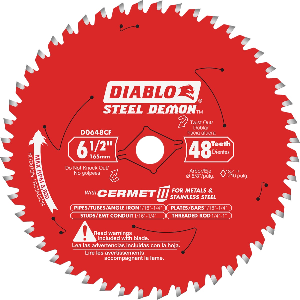 Diablo Steel Demon 6-1/2 In. 48-Tooth Cermet II Metal Circular Saw Blade Image 1