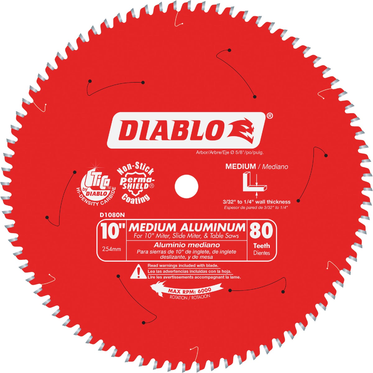 Diablo 10 In. 80-Tooth Aluminum Circular Saw Blade Image 1