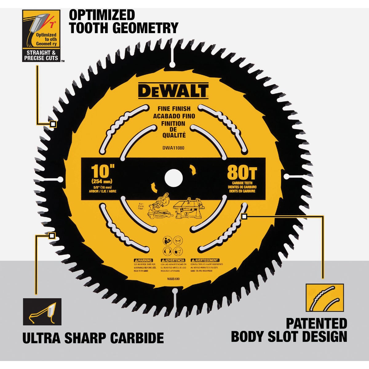 DEWALT 10 In. 80-Tooth Fine Finish Circular Saw Blade Image 2