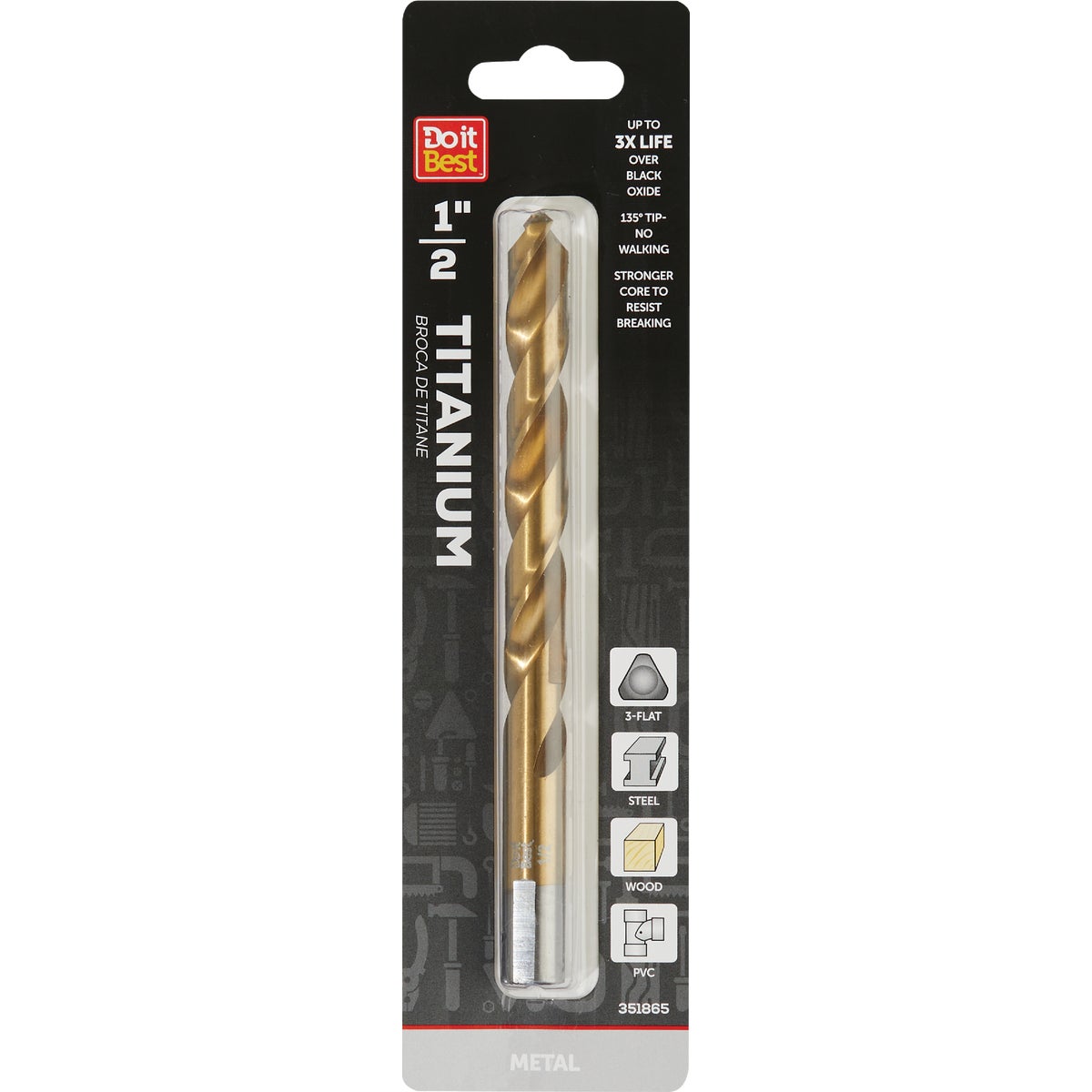 Do it Best 1/2 In. Titanium Drill Bit Image 1