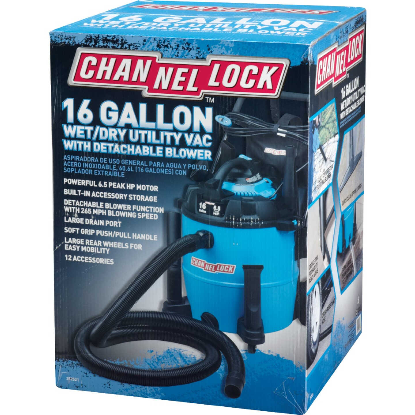 Channellock 16 Gal. 6.5-Peak HP Wet/Dry Vacuum with Blower Image 8