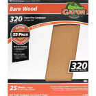 Gator Blade Bare Wood 9 In. x 11 In. 320 Grit Extra Fine Sandpaper (25-Pack) Image 1