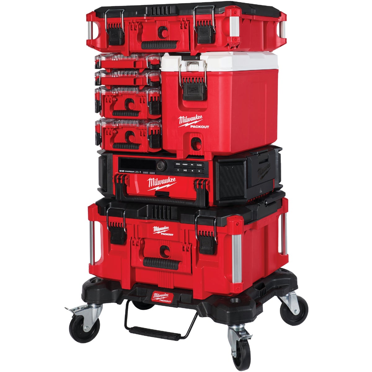 Milwaukee PACKOUT 16 Qt. Compact Cooler, Red/White Image 3