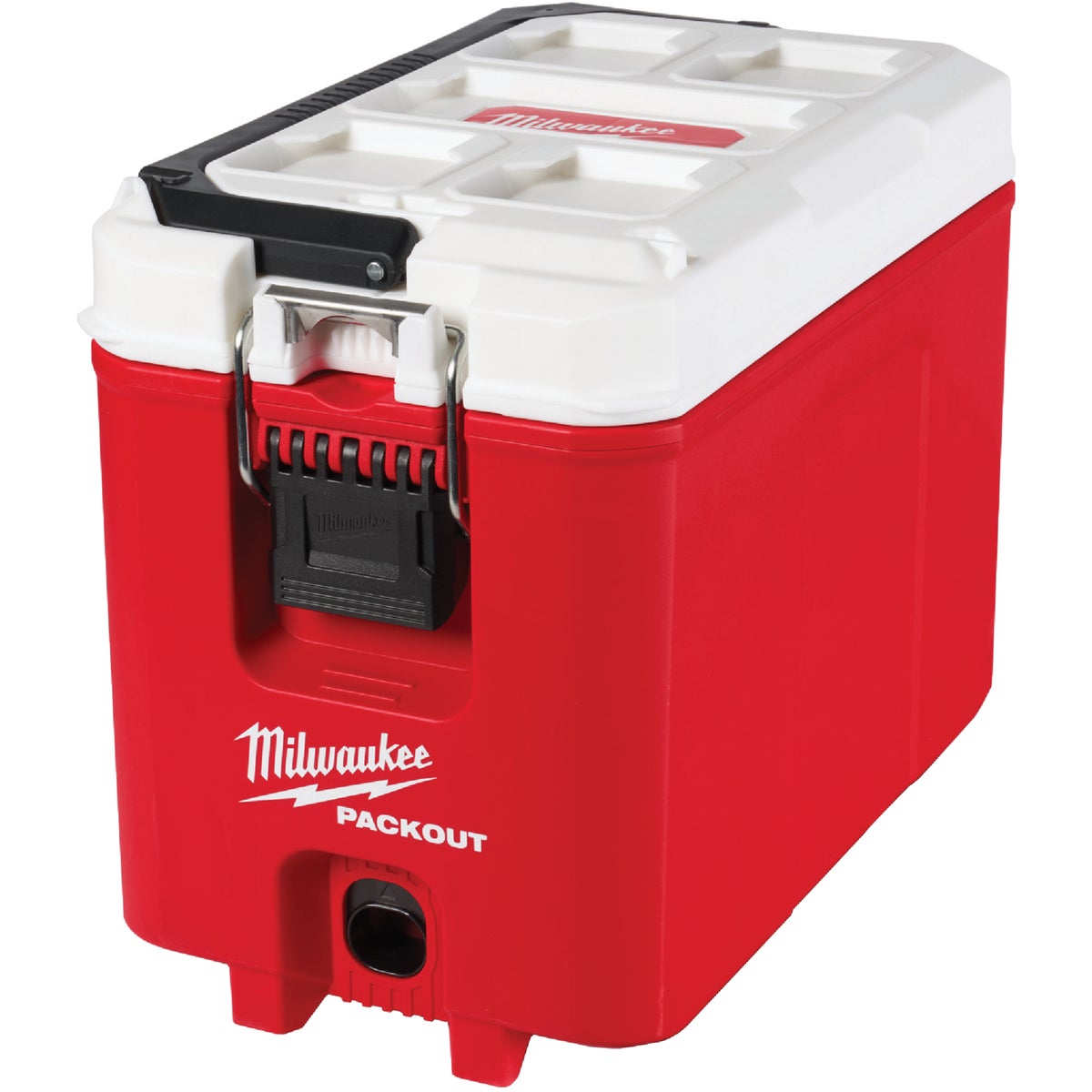 Milwaukee PACKOUT 16 Qt. Compact Cooler, Red/White Image 1
