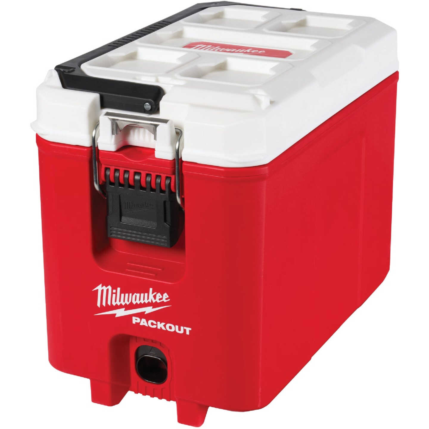 Milwaukee PACKOUT 16 Qt. Compact Cooler, Red/White Image 1