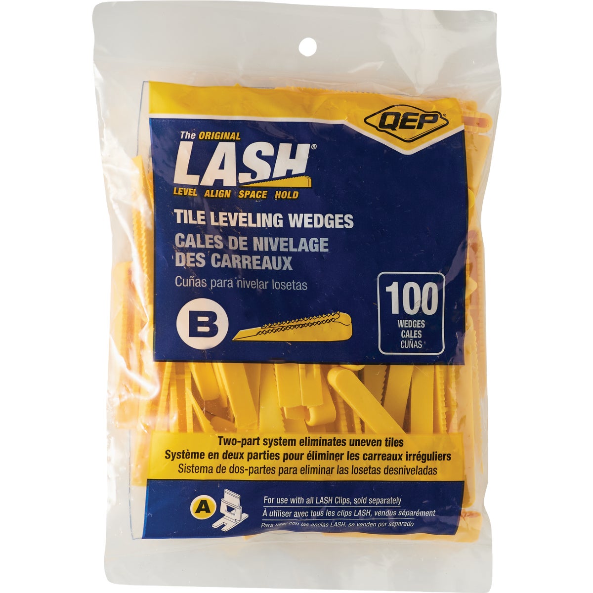 QEP LASH Yellow Wedges, Part B of Two-Part Tile Leveling System (100-Pack) Image 4