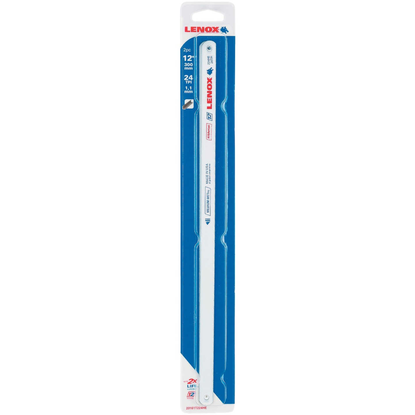 Lenox T2 12 In. x 24 TPI Bi-Metal Hacksaw Blade, Medium Metal (2-Pack) Image 1