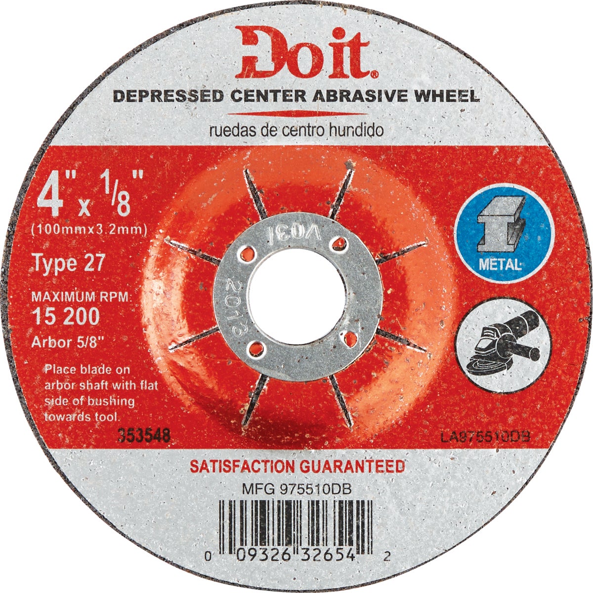 Do it Type 27 4 In. x 1/8 In. x 5/8 In. Metal Cut-Off Wheel Image 1