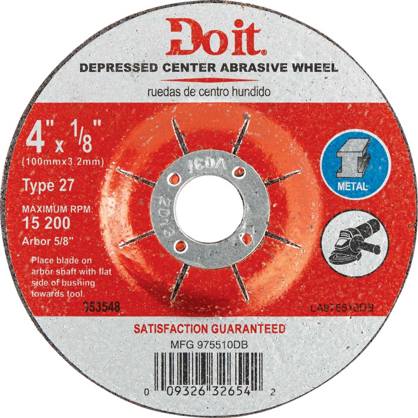 Do it Type 27 4 In. x 1/8 In. x 5/8 In. Metal Cut-Off Wheel Image 1