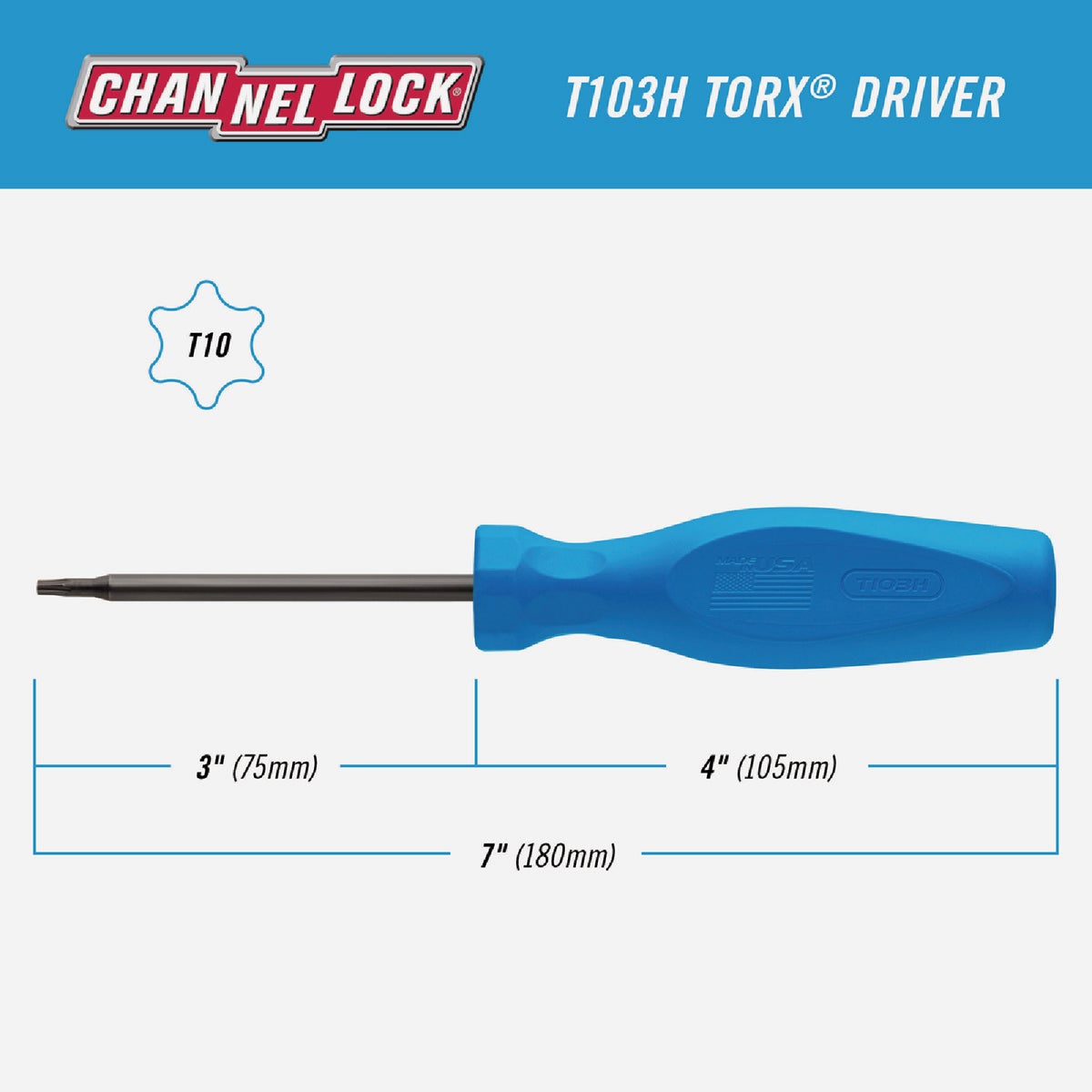 Channellock T10 x 3 In. Professional Torx Screwdriver Image 2
