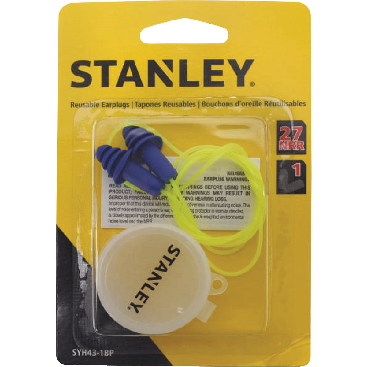 Stanley NRR 27 dB Corded Rubber Earplugs with Case Image 2