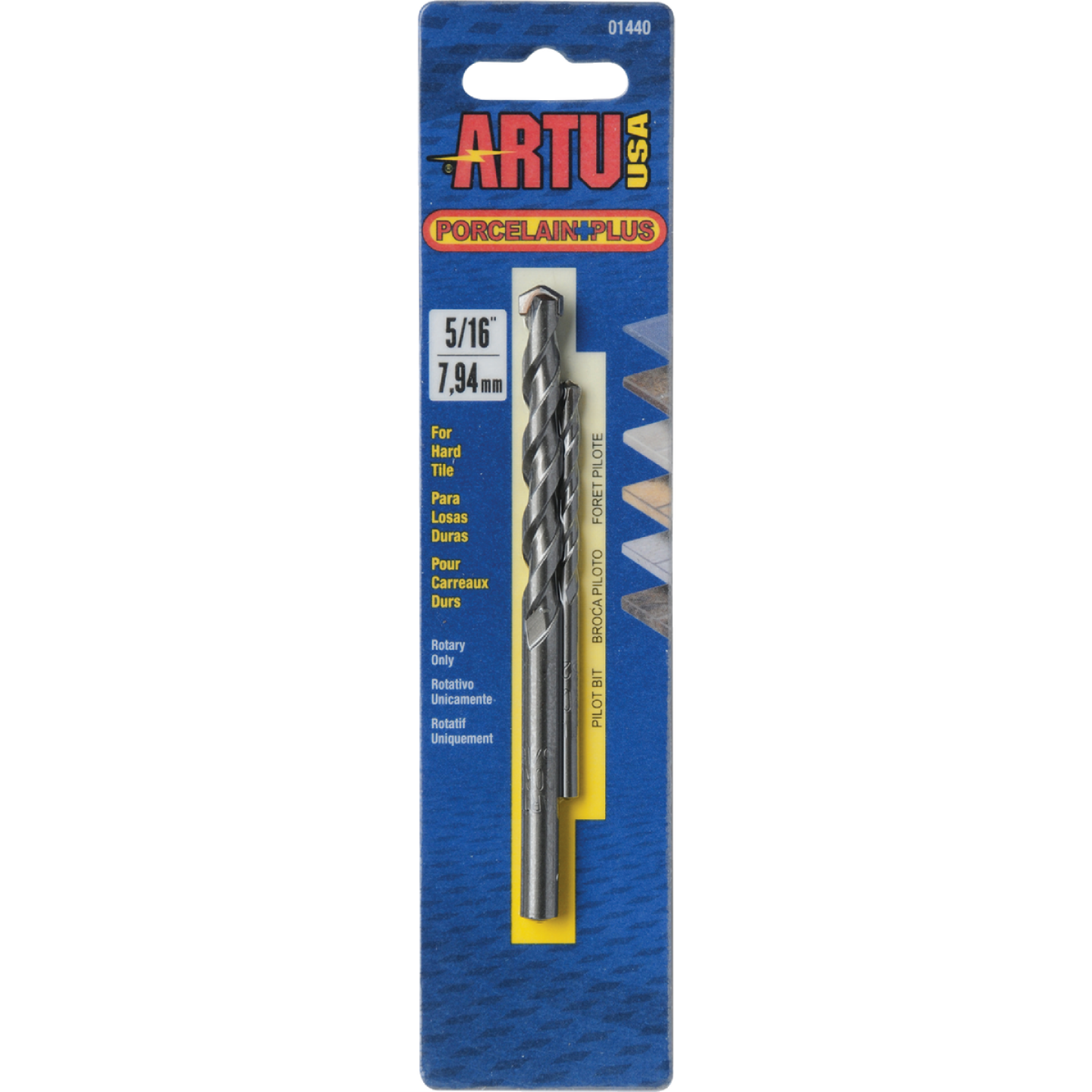 ARTU 5/16 In. x 4-1/2 In. Cobalt and Tungsten Carbide Glass & Tile Drill Bit Image 1