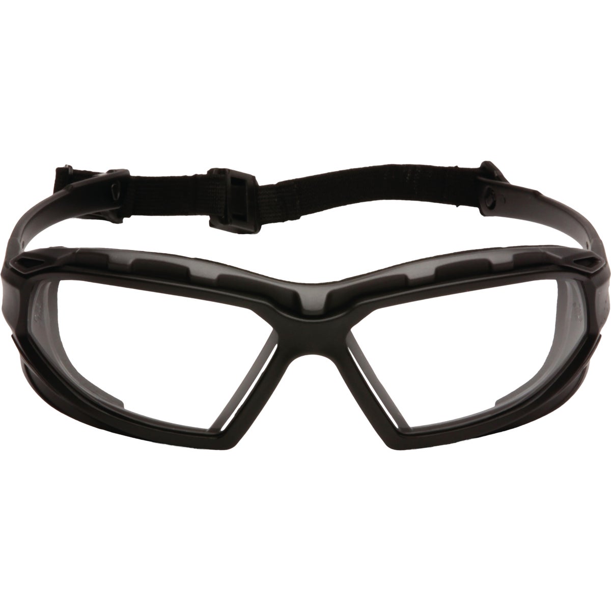 Pyramex Highlander Plus Black & Gray Frame Safety Glasses with Clear Anti-Fog Lenses Image 1