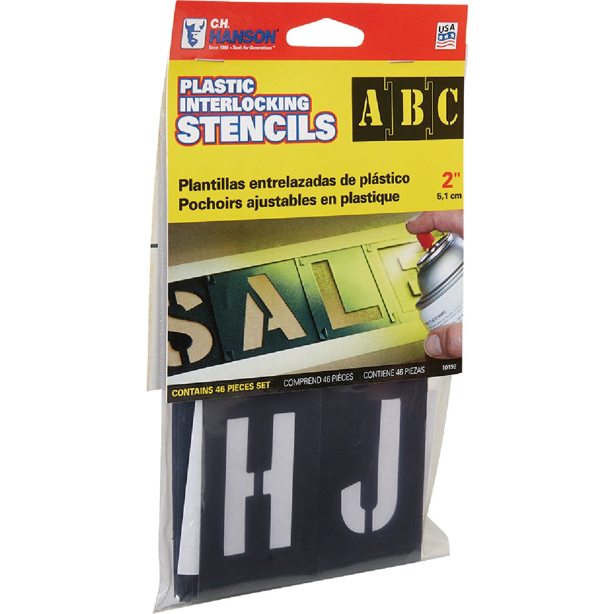 C.H. Hanson 2 In. Plastic Stencil Set (46 Piece) Image 4