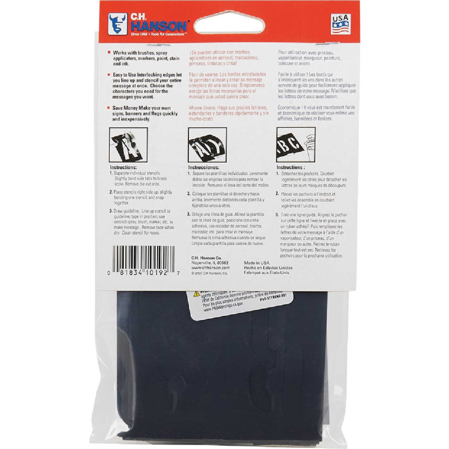 C.H. Hanson 2 In. Plastic Stencil Set (46 Piece) Image 3