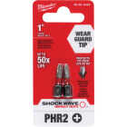 Milwaukee SHOCKWAVE #2 Phillips Reduced Dia 1 In. Insert Impact Screwdriver Bit (2-Pack) Image 1