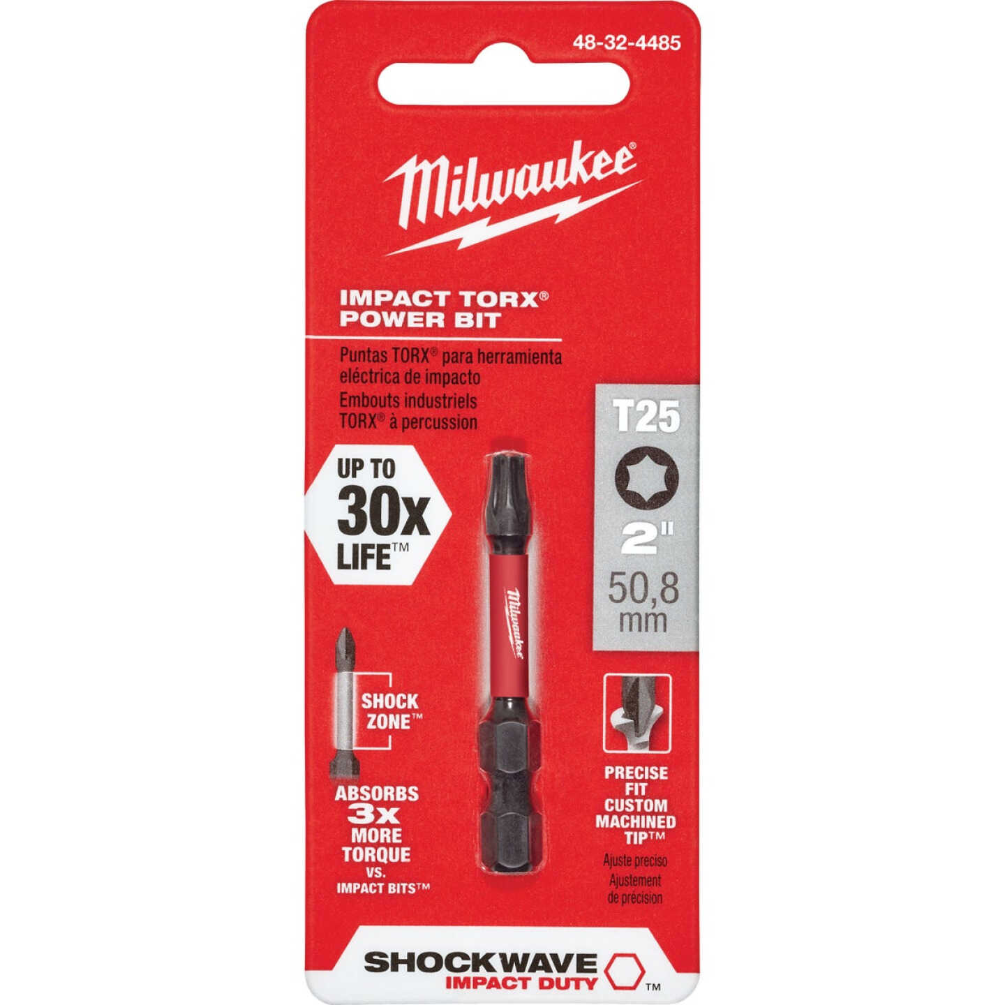 Milwaukee SHOCKWAVE T25 TORX 2 In. Power Impact Screwdriver Bit Image 1