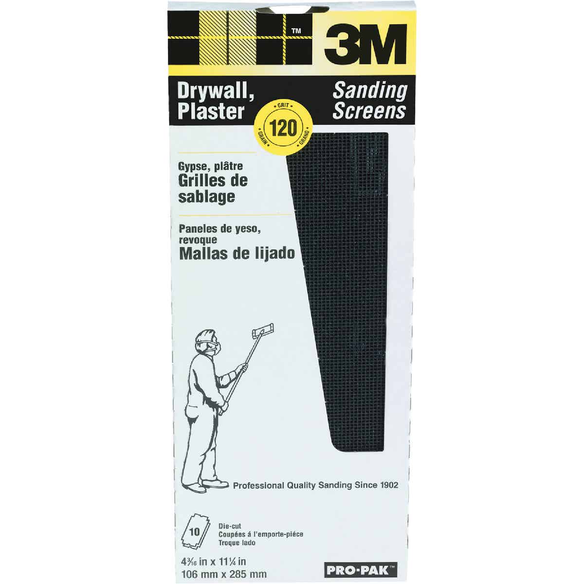 3M ProPak 4-3/16 In. x 11-1/4 In. Drywall Sanding Screens, 120 Grit (10-Pack)