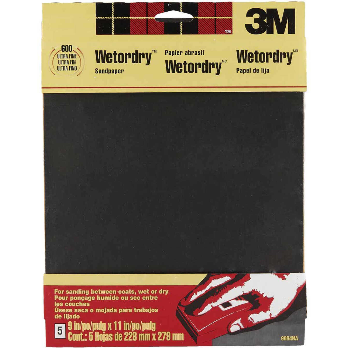 3M Wetordry 9 In. x 11 In. Ultra Fine Sandpaper, 600 Grit (5-Pack) Image 1