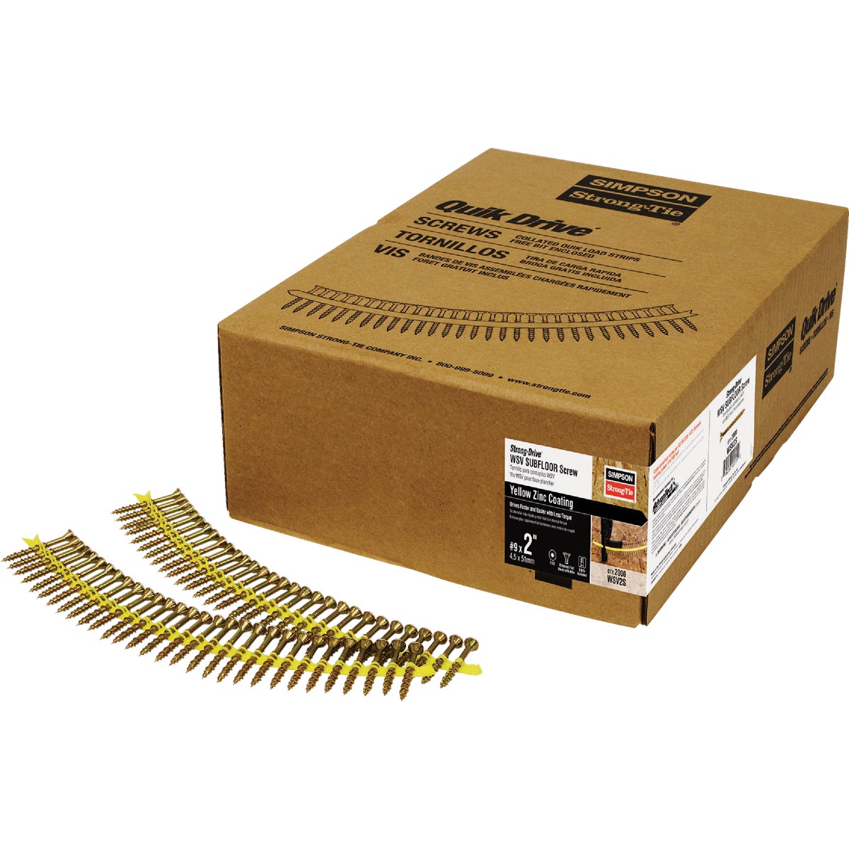 Strong-Drive WSV SUBFLOOR Screw (Collated)  #9 x 1-3/4 in. T-25, Yellow-Zinc (2000-Qty) Image 2