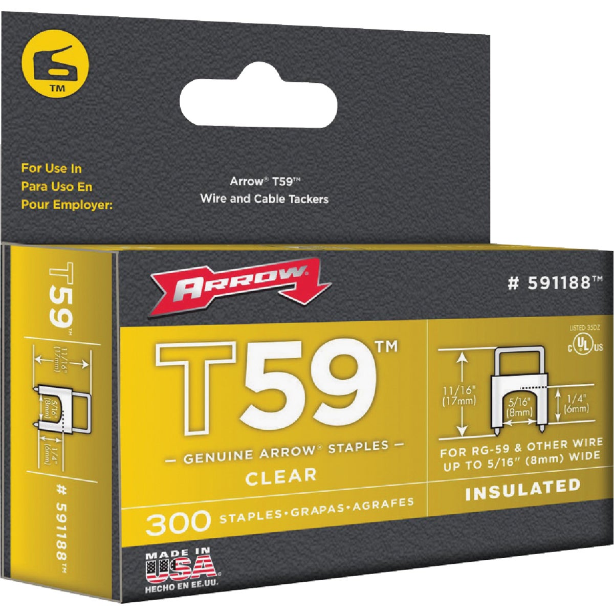 Arrow Insulated Clear Cable Staple, 1/4 In. (300-Pack) Image 2