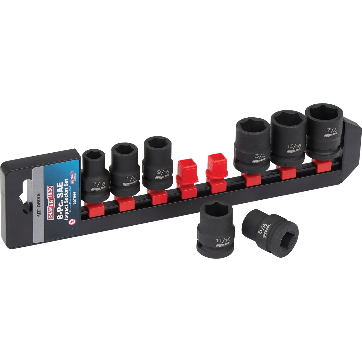 Channellock Standard 1/2 In. Drive 6-Point Shallow Impact Driver Set (8-Piece) Image 6