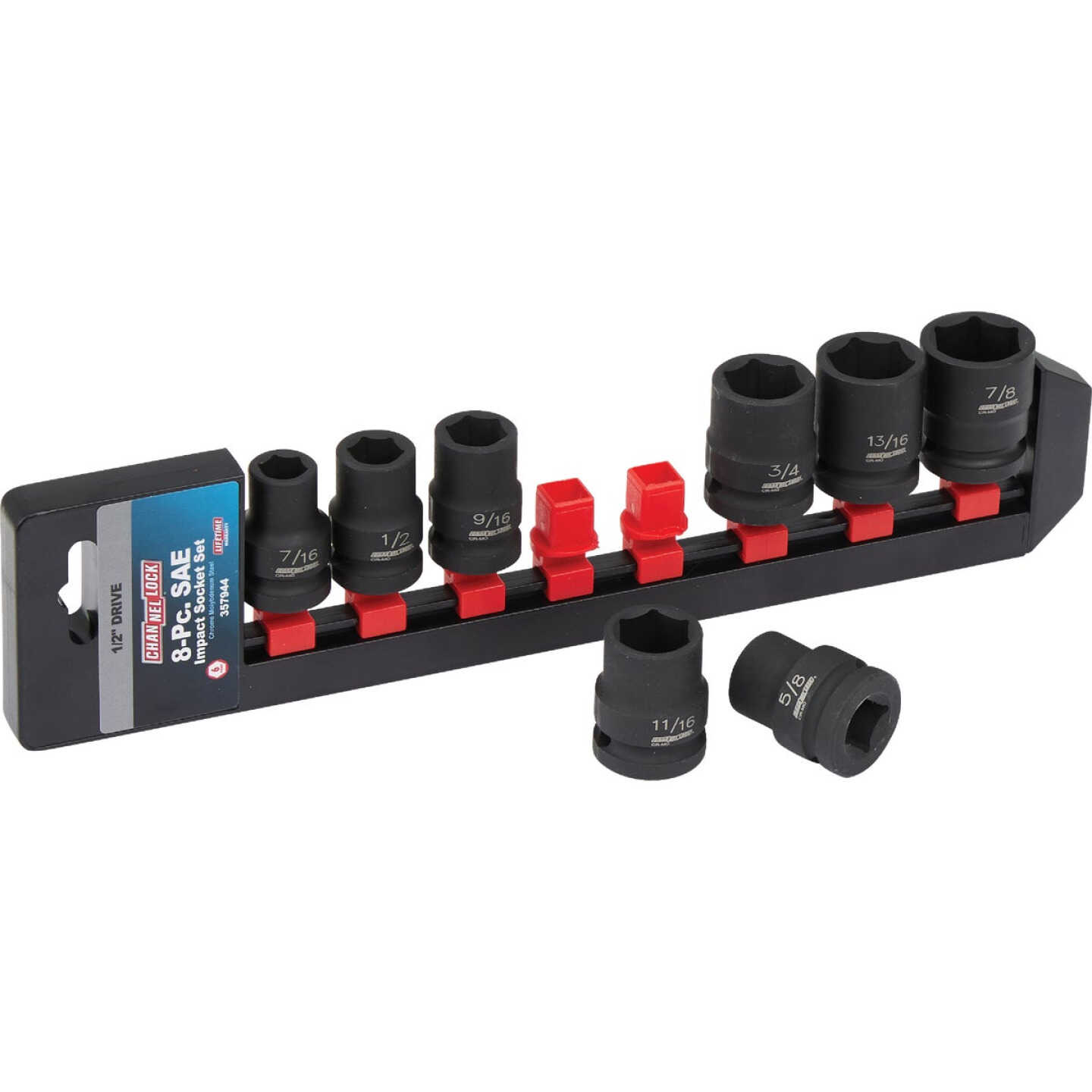 Channellock Standard 1/2 In. Drive 6-Point Shallow Impact Driver Set (8-Piece) Image 6