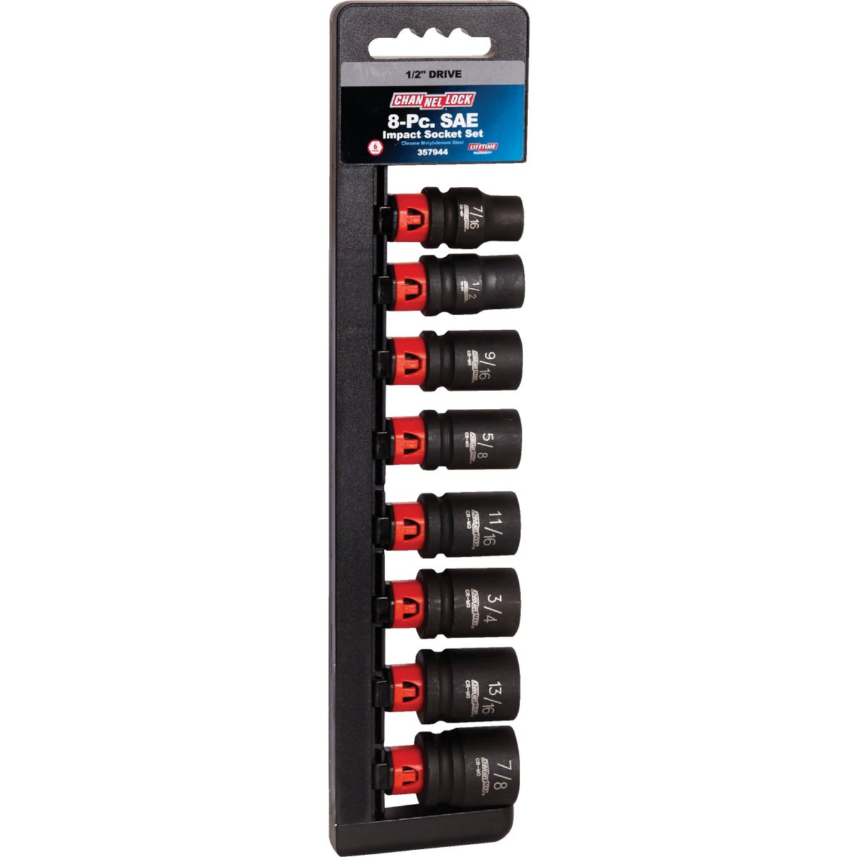 Channellock Standard 1/2 In. Drive 6-Point Shallow Impact Driver Set (8-Piece) Image 1