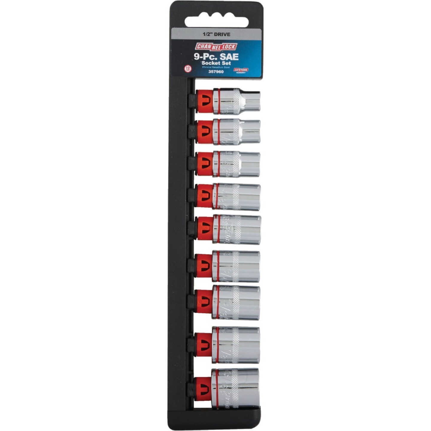 Channellock Standard 1/2 In. Drive 12-Point Shallow Socket Set (9-Piece) Image 5