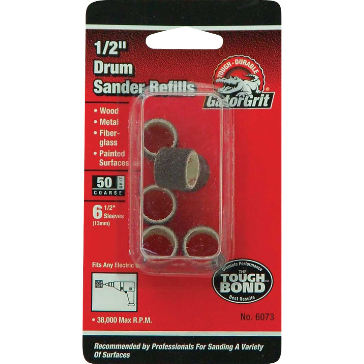 Gator Blade 1/2 In. x 1/2 In. 50 Grit Drum Sander Refills (6-Pack) Image 1