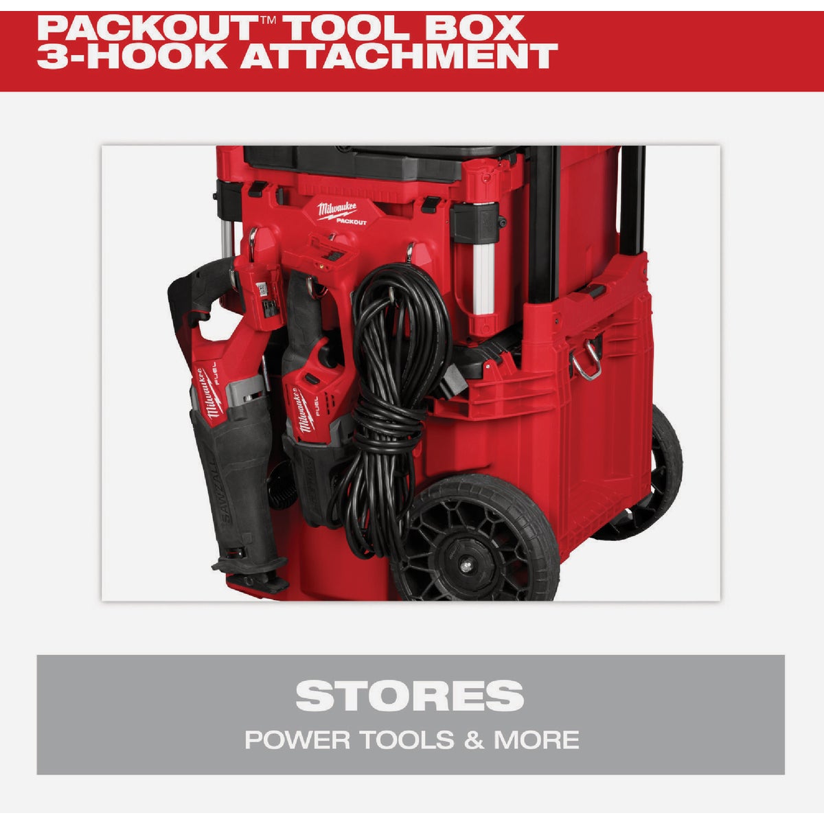 Milwaukee PACKOUT Tool Box 3-Hook Attachment Image 4