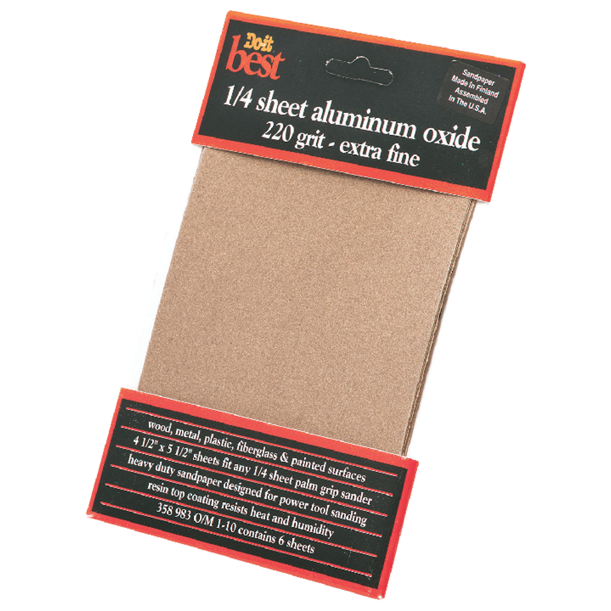 Do it Best 220 Grit 1/4 Sheet Power Sanding Sheet (6-Pack)