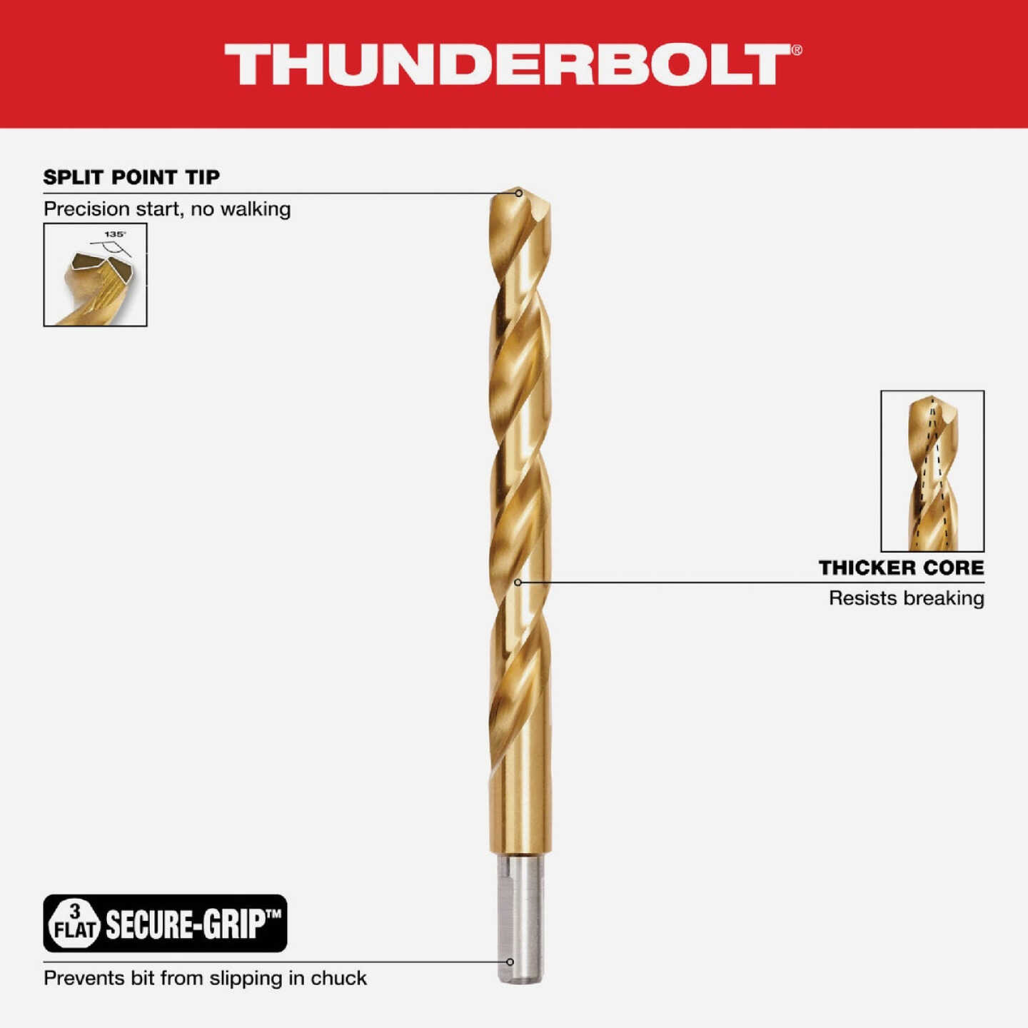 Milwaukee THUNDERBOLT 29-Piece Titanium Drill Bit Set, 1/16 In. thru 1/2 In. Image 3