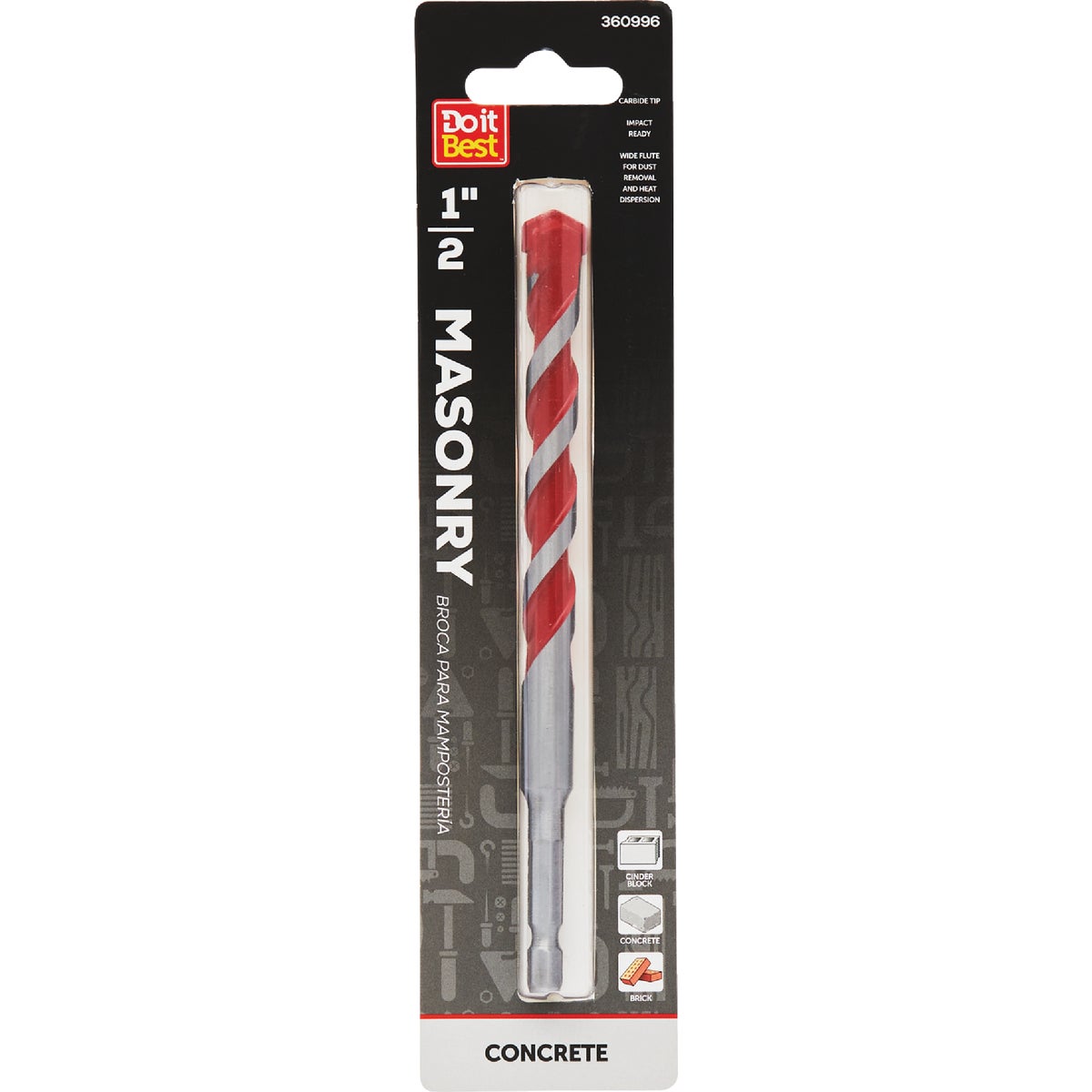 Do it Best 1/2 In. x 6 In. Impact Ready Carbide Masonry Drill Bit