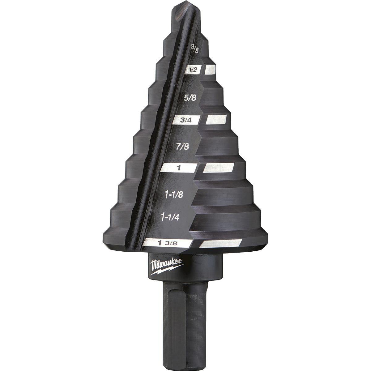 Milwaukee 1/4 In. - 1-3/8 In. #5 Step Drill Bit, 10 Steps Image 1