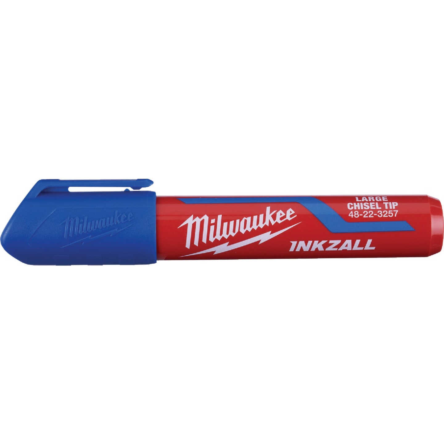 Milwaukee INKZALL Large Chisel Tip Blue Job Site Marker Image 1