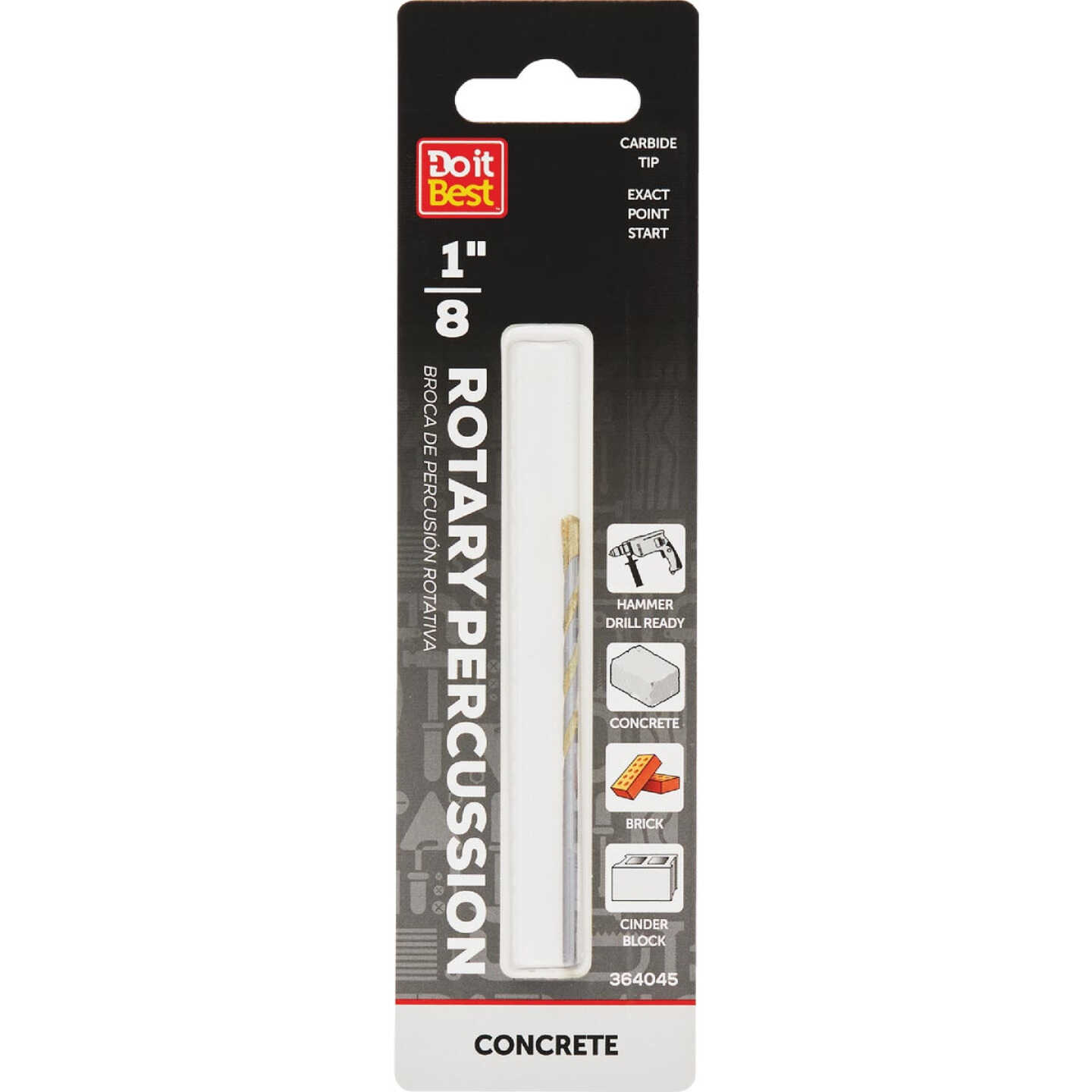 Do it Best 1/8 In. x 3 In. Rotary Percussion Masonry Drill Bit Image 1